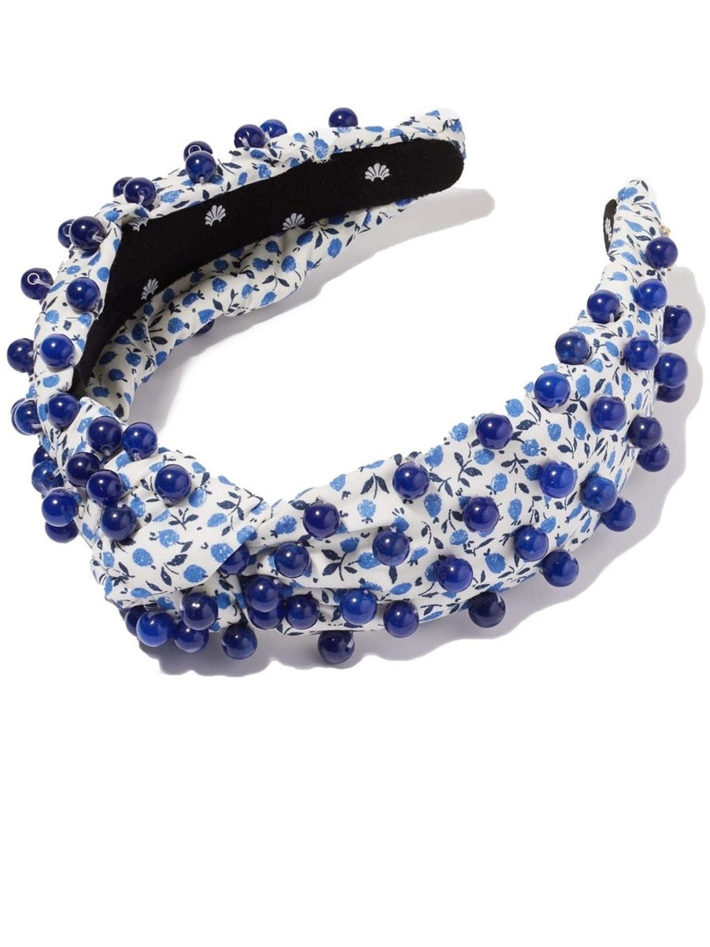 Lele Sadoughi x Liberty London Blue Agate Beaded Floral Knotted Headband $195